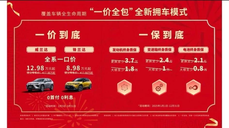 廣汽豐田開年王炸!威蘭達直降4.4萬+終身質保,現在抄底有多賺?